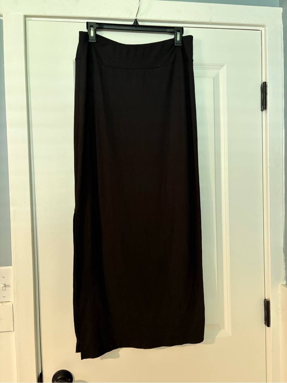 No Boundaries Black Ribbed Maxi Skirt L